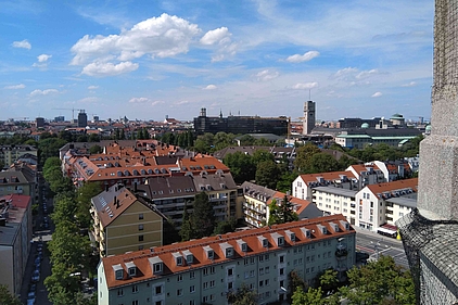 Blick vom Maria-Hilf-Platz Richtung Innenstadt