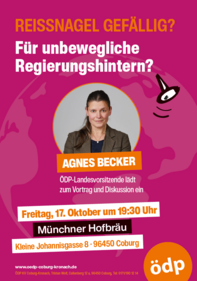 Einladung Vortrag und Diskussion mit Agnes Becker 2025